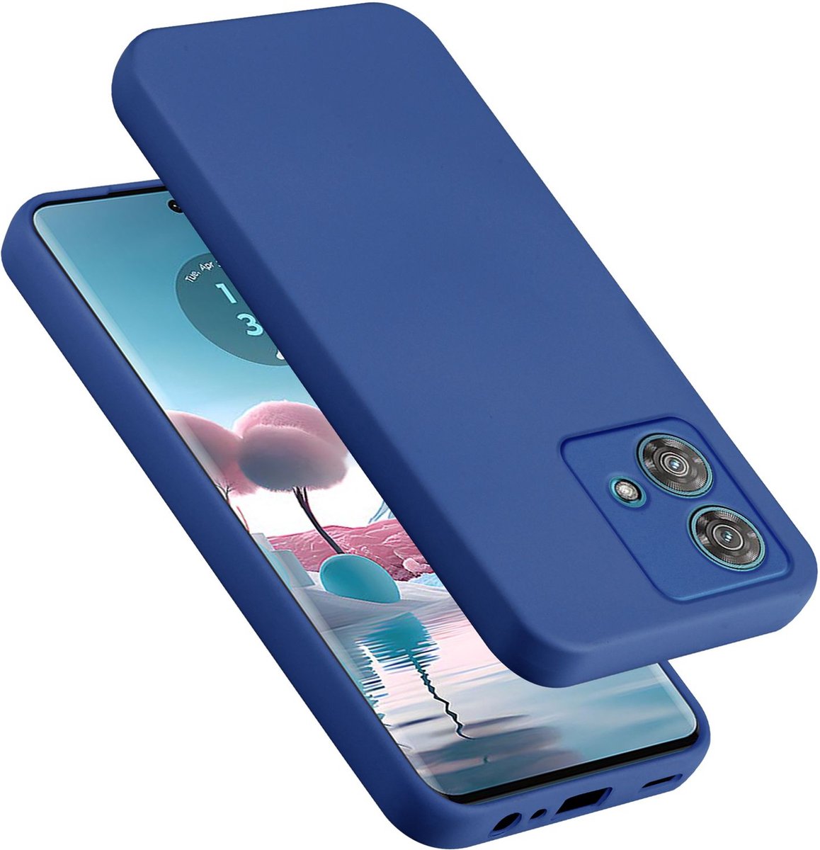 Cadorabo Hoesje geschikt voor Motorola Edge 40 Neo in LIQUID BLAUW - Beschermhoes gemaakt van flexibel TPU silicone Case Cover