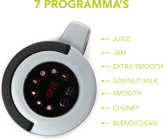 DOMO DO716BL Soepmaker – 2,2L – 7 programma’s – Blender – RVS – Zwart