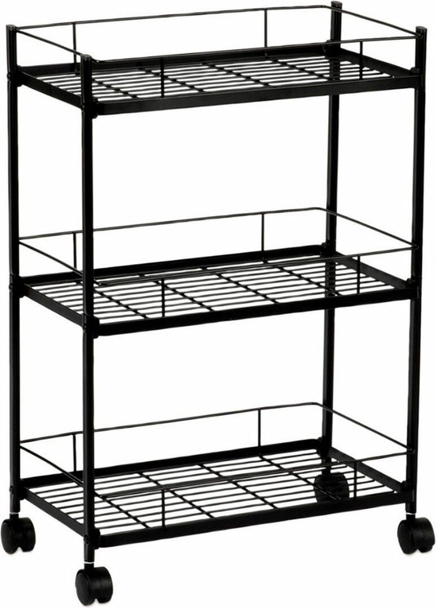 Groentetrolley Andrea House cc72095 3 Planken Zwart Metaal