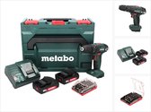 Metabo SB 18 accu-slagboormachine 18 V 48 Nm + 2x accu 2.0 Ah + lader + bitset 32 stuks + metaBOX