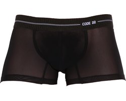 CODE 22 Sheer Mesh Trunk Black - MAAT S - Erotisch Heren Ondergoed - Boxershort voor Man - Sexy mannen Boxershort