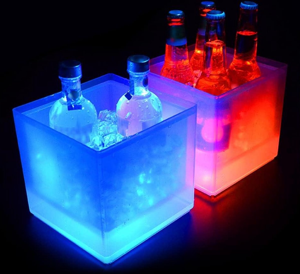 Ijsemmer Led Licht Champagne Cooler Led 3.5L Automatisch Kleur Veranderend Batterij Aangedreven IP65 Waterbestendig Home Party Bar Club