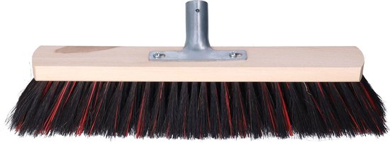 Buemag Bezemkop - Arenga/Elaston mix - zwart/rood - hard - hout - 40 cm - 26mm - straatbezem/buitenbezem - bezem van Buemag — afbeelding 5