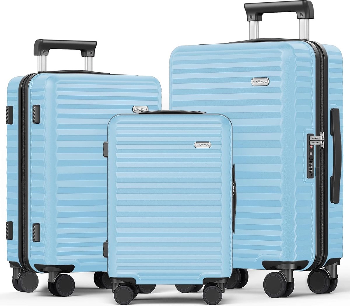 Wings Koffer met harde schaal, grote reiskoffer & trolleys, ultralichte rolkoffer met wielen, trolley, handbagage, harde koffer met slot, kleine trolley voor vliegtuig, bordeaux, Large, Harde trolley