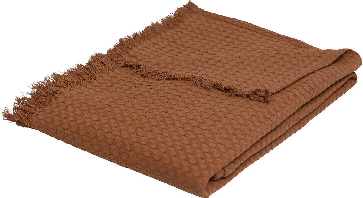 Katoenen bedsprei met franjes WIDDY, 130 x 180 cm