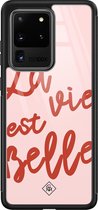 Samsung S20 Ultra hoesje glass - La vie est belle | Samsung Galaxy S20 Ultra  case | Hardcase backcover zwart