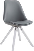 CLP Laval Bezoekersstoel - Vierkant - Kunstleer wit (eik) grijs