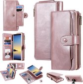 Voor Galaxy Note 8 Multifunctionele Retro Afneembare Magnetische Horizontale Flip Leren Case met Kaartsleuven & Houder & Portemonnee & Fotolijst (Rose Gold)