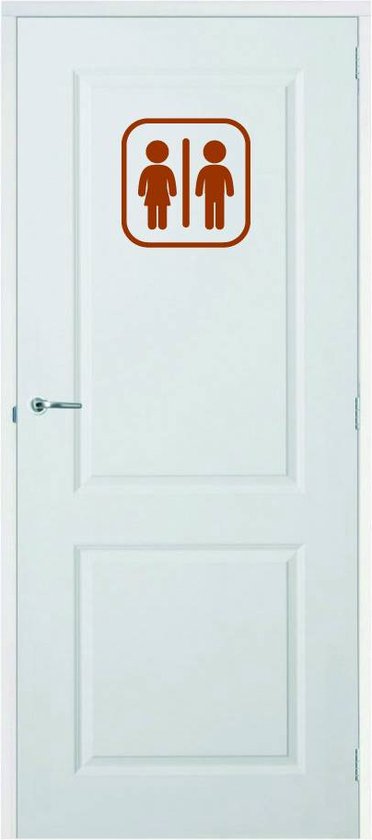 Deursticker WC - Bruin - 10 x 10 cm - toilet raam en deurstickers - toilet alle