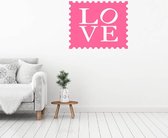 Muursticker Love -  Roze -  60 x 48 cm  -  woonkamer  engelse teksten  alle - Muursticker4Sale