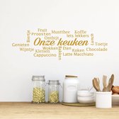 Muursticker Onze Keuken -  Goud -  80 x 38 cm  -  nederlandse teksten  keuken  alle - Muursticker4Sale