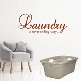 Laundry A Never Ending Story -  Bruin -  160 x 64 cm  -  engelse teksten  wasruimte  alle - Muursticker4Sale