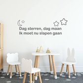 Muursticker Dag Sterren, Dag Maan -  Donkergrijs -  160 x 55 cm  -  baby en kinderkamer  alle - Muursticker4Sale