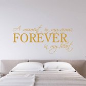 Muursticker A Moment In My Arms, Forever In My Heart -  Goud -  120 x 57 cm  -  slaapkamer  woonkamer  engelse teksten  alle - Muursticker4Sale