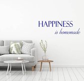 Muursticker Happiness Is Homemade - Donkerblauw - 120 x 36 cm - slaapkamer engelse teksten woonkamer