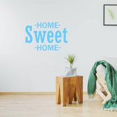 Muursticker Home Sweet Home - Lichtblauw - 60 x 41 cm - woonkamer engelse teksten