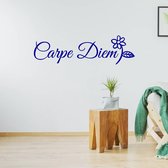 Muursticker Carpe Diem - Donkerblauw - 160 x 46 cm - woonkamer slaapkamer