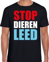 Stop dieren leed demonstratie / protest t-shirt zwart voor heren 2XL