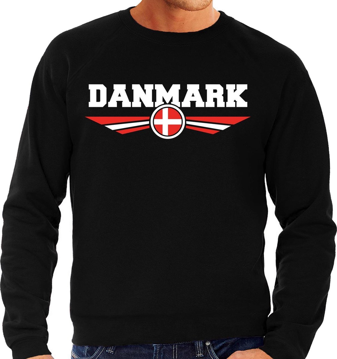 Denemarken / Danmark landen sweater / trui zwart heren 2XL