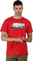 Regatta T-shirt Cline Iv Graphic Heren Katoen Rood/grijs Maat 4xl