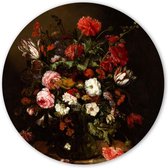 Wooncirkel - Bloemstilleven met een horloge - Abraham van Beyeren (⌀ 40cm)