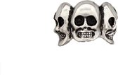 Zac's Alter Ego Ring Triple skull verstelbaar Zilverkleurig