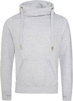 Cross Neck Hoodie  Unisex  Normal fit Heather Grey maat XXL