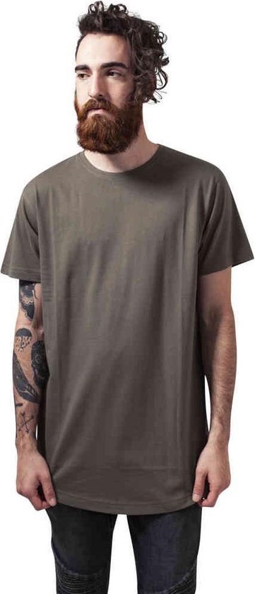 Urban Classics - Shaped Long Heren T-shirt - S - Groen