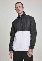 Urban Classics Jacket -2XL- Stand Up Collar Pull Over Zwart/Wit
