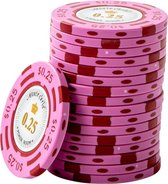 Pokerchip Monte Carlo 0,25 roze (25 stuks)
