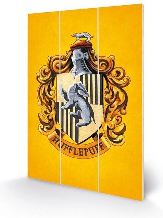 Harry Potter - Hufflepuff Crest - Houten wandbord 20x29.5
