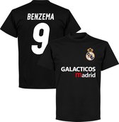 Galacticos Real Madrid Benzema 9 Team T-shirt - Zwart - XXL