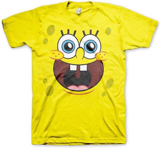 SpongeBob SquarePants Heren Tshirt Sponge Happy Face Geel