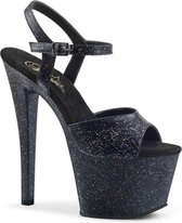 Pleaser - SKY-309MMG Sandaal met enkelband, Paaldans schoenen - Paaldans schoenen - 42 Shoes - Zwart