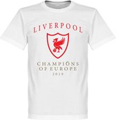 Liverpool Champions Of Europe 2019 Logo T-Shirt - Wit - XS