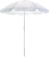 Witte strand parasol polyester 145 cm - Verstelbaar - Zonbescherming - Voordelige parasols
