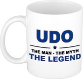 Udo The man, The myth the legend cadeau koffie mok / thee beker 300 ml