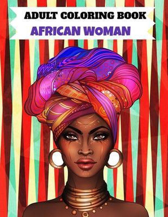 African Women Adult Coloring Book - cover
