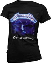 Metallica Dames Tshirt -L- Ride The Lightning Tracks Zwart