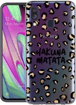 iMoshion Design voor de Samsung Galaxy A40 hoesje - Luipaard - Bruin / Zwart