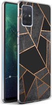 iMoshion Hoesje Geschikt voor Samsung Galaxy A71 Hoesje Siliconen - iMoshion Design hoesje - Zwart / Meerkleurig / Goud / Black Graphic