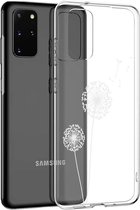 iMoshion Hoesje Geschikt voor Samsung Galaxy S20 Plus Hoesje Siliconen - iMoshion Design hoesje - Wit / Transparant / Dandelion