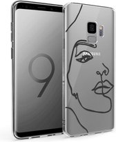 iMoshion Design voor de Samsung Galaxy S9 hoesje - Abstract Gezicht - Zwart