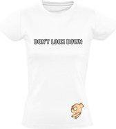 Don't look down wit dames t-shirt | grappig | funny | carnaval| maat M