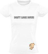 Don't look down wit dames t-shirt | grappig | funny | carnaval| maat XXL