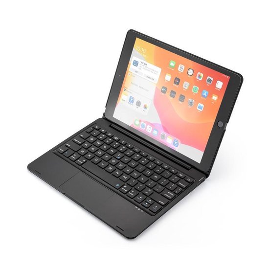 iPad 10.2 2019 / 2020 case - Bluetooth Toetsenbord hoes - met Touchpad - Zwart | bol.com
