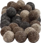 Perles de laine, d: 20 mm, 64 pièces, harmonie naturelle