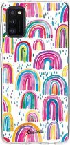 Casetastic Samsung Galaxy A41 (2020) Hoesje - Softcover Hoesje met Design - Sweet Candy Rainbows Print