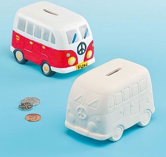 Baker Ross Kampeerbusje spaarpotten van keramiek (2 Stuk) Creatieve