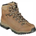 Bruine leren Meindl wandelschoen met bruin-witte veters en Gore-Tex.